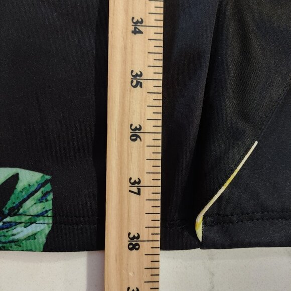 ASOS Dress Womens Size 12 Black Lemons Summer Side Slit Strapless Midi Frills - Picture 11 of 15